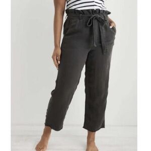 Aerie Faded Black Paperbag Tie Waist Pants